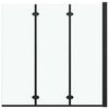 vidaXL Taittuva suihkukaappi 3 paneelia ESG 130x138 cm musta