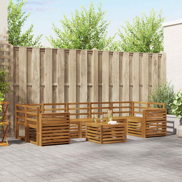 vidaXL Sohvasarjat 8 pcs Luonnollinen Tihe&auml; akasiapuu