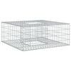 vidaXL Gabion Kohotettu Peti 100 x 100 x 40 cm Galvanoitu ter&auml;s Hopea
