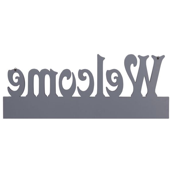 vidaXL Seinälle kiinnitettävä naulakko WELCOME harmaa 74x29,5 cm