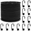 vidaXL Bungee Kuminauhat Koukkuilla 100 mm Musta PP ja kumi