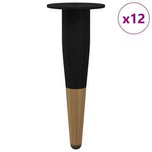 vidaXL Huonekalujalat 12 pcs Musta ja kulta &Oslash; 40 x 98 mm Rauta
