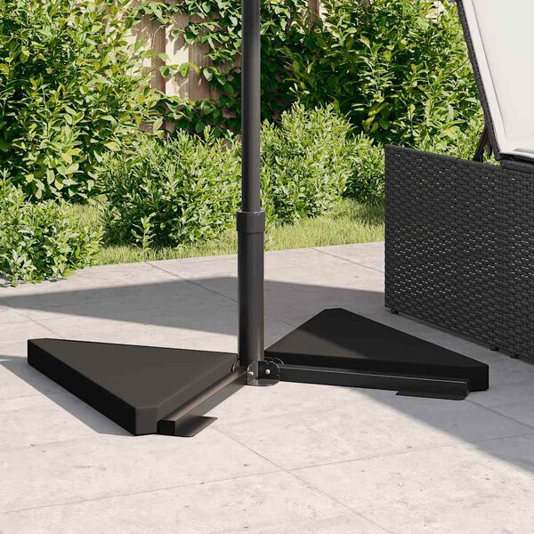 vidaXL Sateenvarjo painolevyt 2 kpl musta graniitti kolmiomainen 14 kg