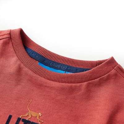 Lasten pitkähihainen T-paita poltettu punainen 92