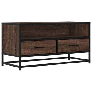 vidaXL TV-taso ruskea tammi 80x34,5x40 cm tekninen puu ja metalli