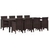 vidaXL Piharuokailu setti 9 pcs Ruskea Polypropeeni