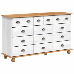 vidaXL Laatikosto ASKIM Valkoinen 79 x 40 x 133,5 cm Massiivinen m&auml;nty