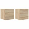 vidaXL Sein&auml;kiinnitett&auml;v&auml;t TV-tasot 2 kpl Sonoma-tammi 30,5x30x30 cm
