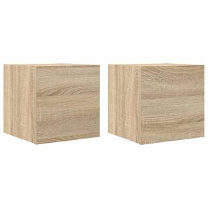 vidaXL Sein&auml;kiinnitett&auml;v&auml;t TV-tasot 2 kpl Sonoma-tammi 30,5x30x30 cm