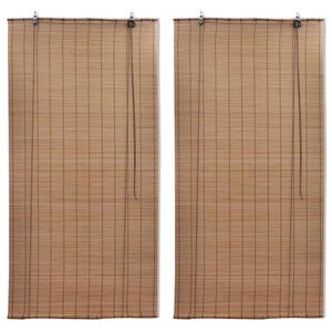 vidaXL Bambu rullaverhot 2kpl 150 x 220 cm ruskea