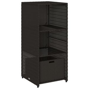 vidaXL Puutarhan s&auml;ilytyskaappi musta 50x55x115 cm polyrottinki