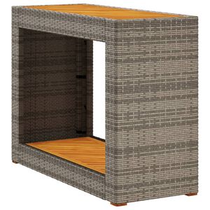 vidaXL Puutarhan sivup&ouml;yt&auml; puulevyll&auml; harmaa 100x40x75 cm polyrottinki