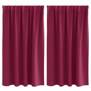 vidaXL Piment&auml;v&auml; verho renkailla 2 kpl Viininpunainen 140 x 140 cm