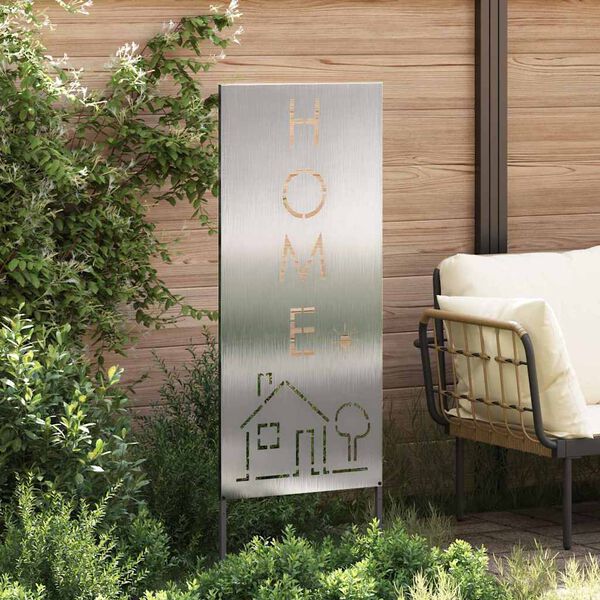 vidaXL Puutarhan yksityisyyden verho Viivakuvio Hopea 50 x 140 cm