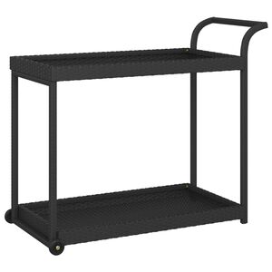 vidaXL Baarivaunu musta 100x45x83 cm polyrottinki