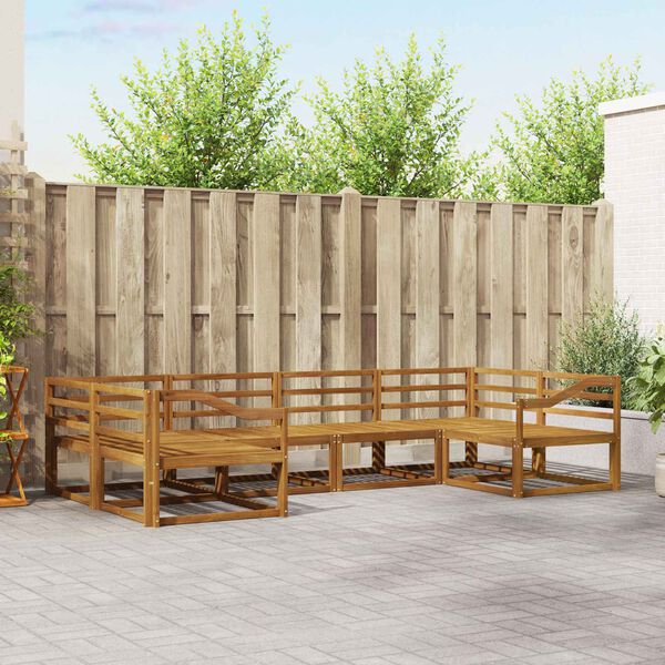 vidaXL Ulkosohvakokoelma 6 pcs Luonnollinen Tihe&auml; akasiapuu