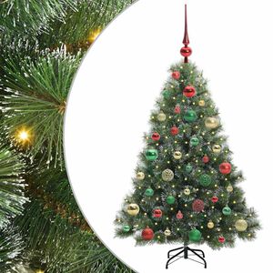 vidaXL Tekojoulukuusi 150 LED-valoilla Vihre&auml; 120 cm PE ja PVC