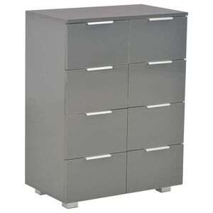 vidaXL Senkki korkeakiilto harmaa 60x35x80 cm tekninen puu