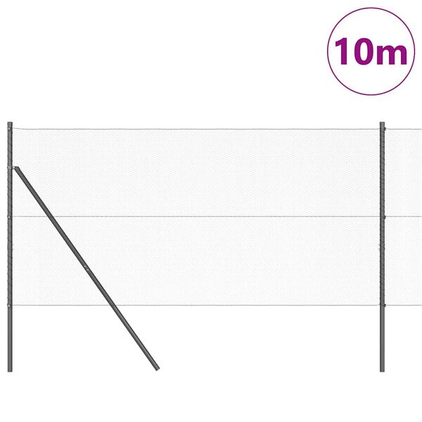vidaXL Aitalatu Harmaa 10 x 1 m (13 mm verkko) Ter&auml;st&auml; ja PVC:t&auml;