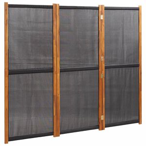 vidaXL 3-paneelinen tilanjakaja musta 210x180 cm