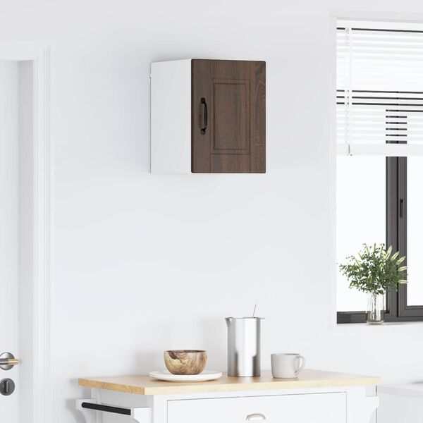 vidaXL Keitti&ouml;kaappi ovella Ruskea tammi 30 x 31 x 40 cm Tekninen puu