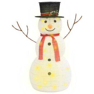vidaXL Lumiukko joulukoriste LED-valoilla ylellinen kangas 90 cm