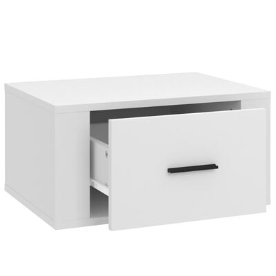 vidaXL Seinäkiinnitettävät yöpöydät 2 kpl valkoinen 50x36x25 cm