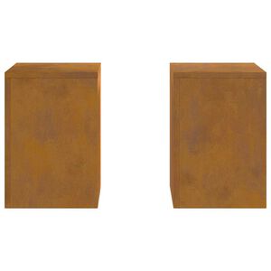 vidaXL Kasviteline 2 pcs Ruosteinen 24 x 24 x 35 cm Kulunut teräs