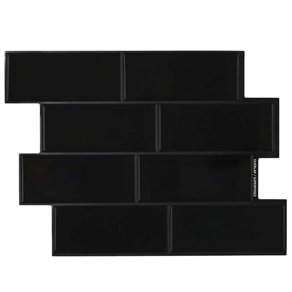vidaXL Metrolaatta 10 pcs Musta 29.4 x 21.4 cm Polyuretaani ja PET