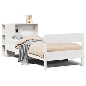 vidaXL S&auml;nky kirjahyllyll&auml; ei patjaa valkoinen 75x190 cm t&auml;ysi m&auml;nty