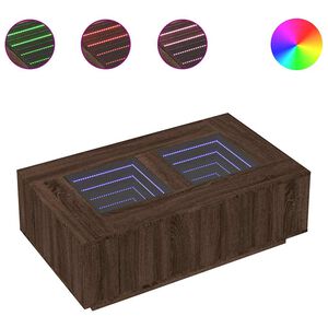 vidaXL sohvap&ouml;yt&auml; Infinity LED-valoilla ruskea tammi 116x69x40 cm