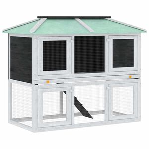 vidaXL El&auml;inh&auml;kki/kaninkoppi kaksikerroksinen puu