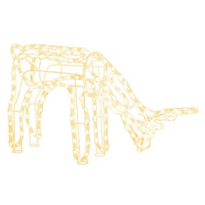 vidaXL Poro joulukoriste l&auml;mpim&auml;n valkoinen 73x31x45 cm