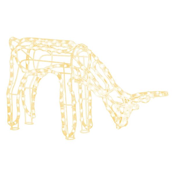 vidaXL Poro joulukoriste l&auml;mpim&auml;n valkoinen 73x31x45 cm