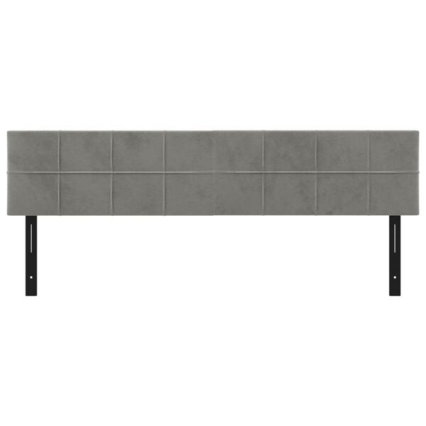 vidaXL Päätylevyt 2 kpl vaaleanharmaa 80x5x78/88 cm sametti