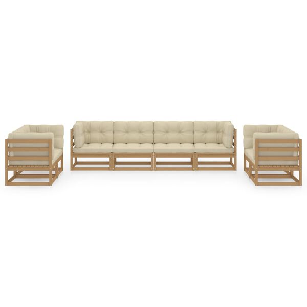 vidaXL 8-osainen Puutarhasohvasarja tyynyill&auml; t&auml;ysi m&auml;nty