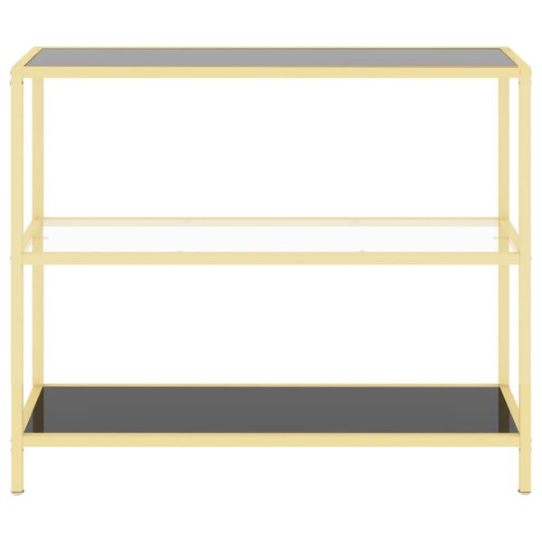 vidaXL Hylly musta ja läpinäkyvä 100x36x90 cm karkaistu lasi