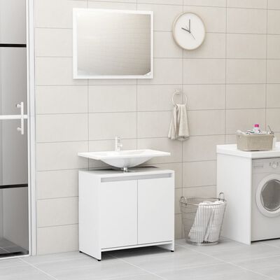 vidaXL 4-osainen kylpyhuoneen kalustesarja valkoinen lastulevy