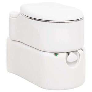 vidaXL Integroitu retkeily wc valkoinen 24+17 l HDPE ja ter&auml;s