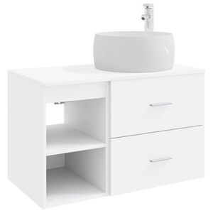vidaXL Kylpyhuonekalustesetti 2 pcs valkoinen Tekninen puu