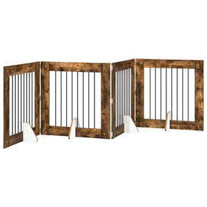 vidaXL K&auml;yt&auml;nn&ouml;llinen koiraportti jalustoilla 4 kpl Savutammi 321 cm