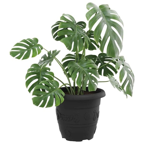 vidaXL Py&ouml;re&auml; kukkaruukku 24 pcs Musta &Oslash; 26 x 21.5 cm Muovi