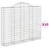 vidaXL Kaarevat kivikorit 10 kpl 200x30x160/180 cm galvanoitu rauta