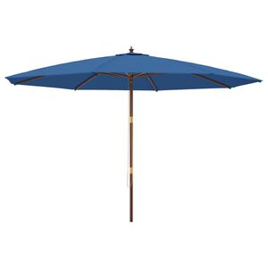 vidaXL Puutarhan aurinkovarjo puutolppa taivaansininen 400x273 cm