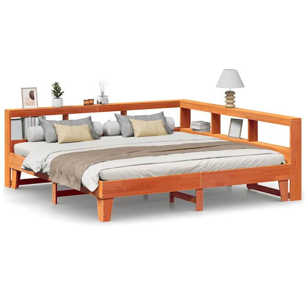 vidaXL S&auml;nky kirjahyllyll&auml; ei patjaa vahanrusk. 180x200 cm t&auml;ysi m&auml;nty