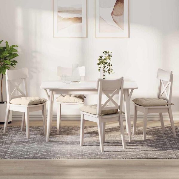 vidaXL Istuintyynyt 4 pcs Beige 40 x 40 x 6 cm Mikrokuitu