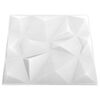vidaXL 3D-seinäpaneelit 48 kpl 50x50 cm valkoinen timantti 12 m²