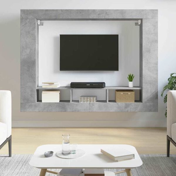 vidaXL TV-taso betoninharmaa 152x22x113 cm tekninen puu