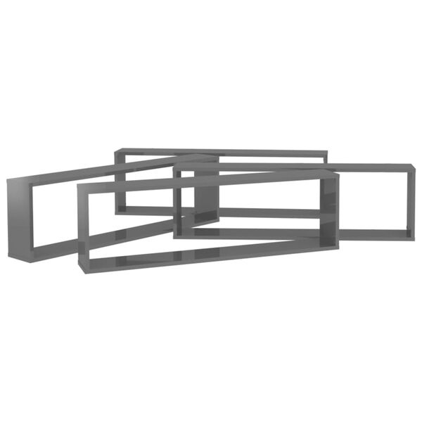 vidaXL Kuutiosein&auml;hyllyt 4 kpl korkeak. harmaa 100x15x30 cm lastulevy