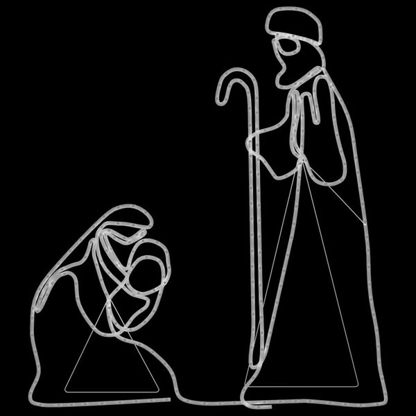 vidaXL Maria ja Joosef joulukoriste 264 LED-valoa 40x55&38x100 cm